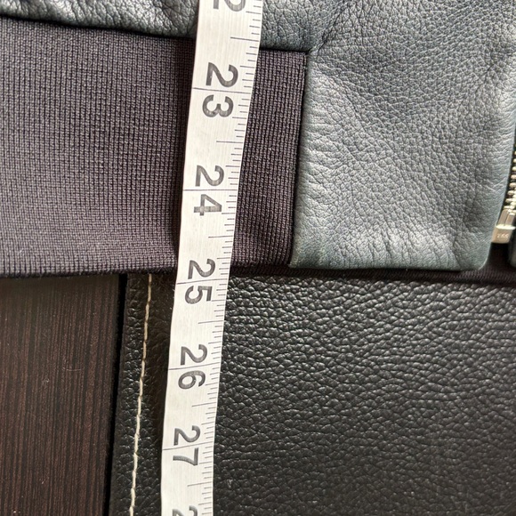 Theory Brant Lamb Pebble Leather Jacket Navy Blue Bomber Mens Sz S - Picture 12 of 13